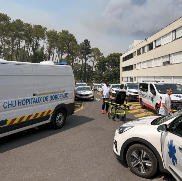 Incendies de Lège Cap-Ferret les ambulances du CHU de Bordeaux à l'hôpital privé d'Areses