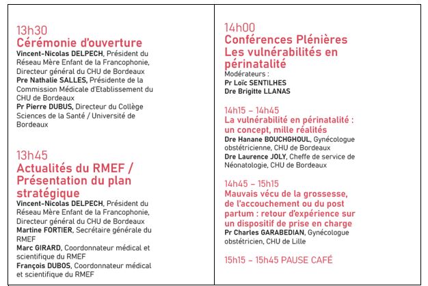 Programme RMEF du lundi 15 juin 2026 Programme RMEF du lundi 15 juin 2026