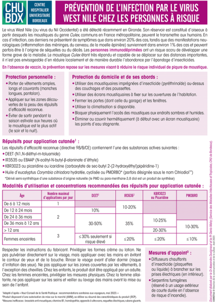 West Nile v2023 -recommandations CHU de Bordeaux