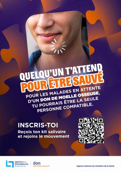 Affiche sensibilisation nationale Affiche campagne donneurs volontaires - moelle osseuse Affiche sensibilisation nationale Affiche campagne donneurs volontaires - moelle osseuse