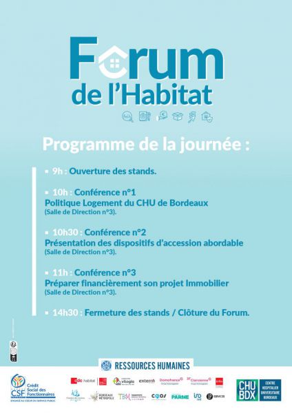 Programme du forum de l'habitat du CHU de Bordeaux 2024 Programme du forum de l'habitat du CHU de Bordeaux 2024