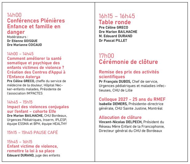 Programme RMEF du jeudi 18 juin 2026 Programme RMEF du jeudi 18 juin 2026