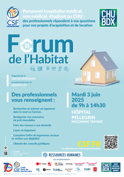 Affiche du forum de l'habitat du CHU de Bordeaux