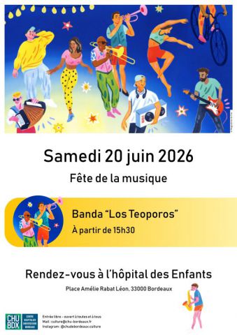 Fête de la musique - affiche Los Teoporos, 15h30, hôpital des Enfants
