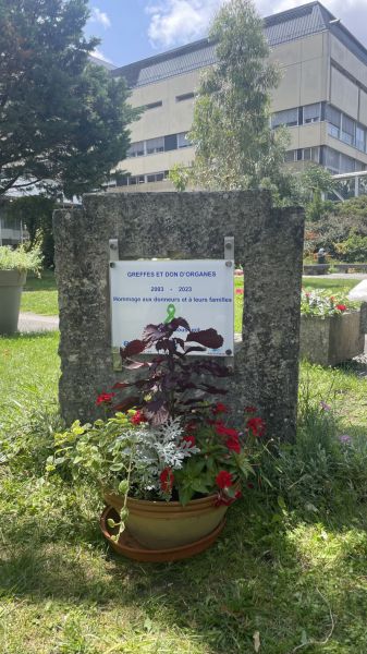 Nouvelle stèle du GH Pellegrin en honneur aux donneurs & aux familles stèle don d'organes et de tissus greffe santé donneur