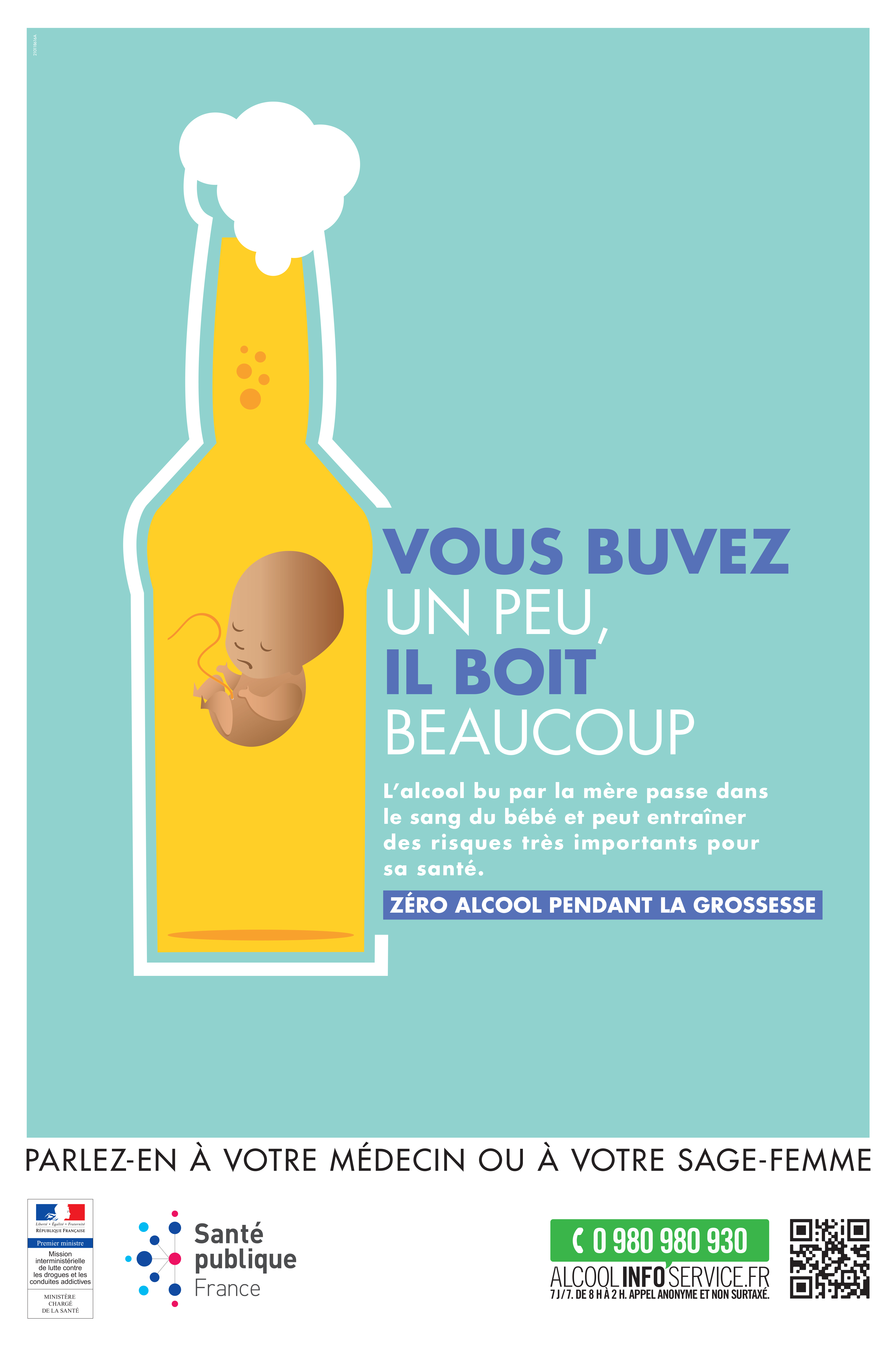 affiche zéro alcool pendant la grossesse