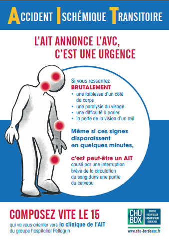 AFFICHE affiche accident ischémique transitoire CHU de Bordeaux