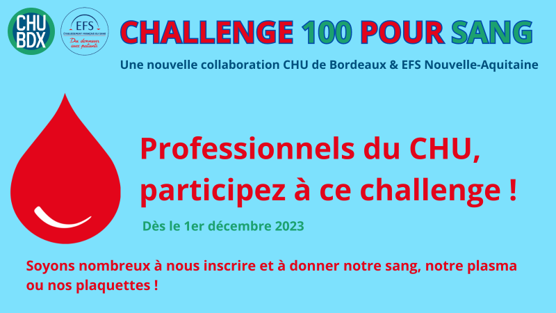 CHALLENGE 100 POUR SANG CHALLENGE 100 POUR SANG