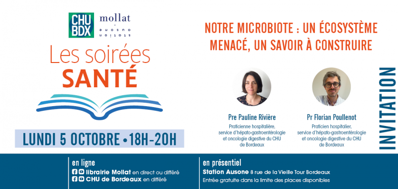 Soiree sante Mollat sur le microbiote intestinal 5 octobre 2026