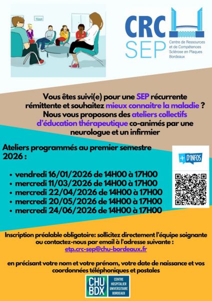 Programmation ateliers ETP CRC SEP Bordeaux 2026 semestre 1 Ateliers ETP Conn GEN POUSSEES CRC SEP Bordeaux