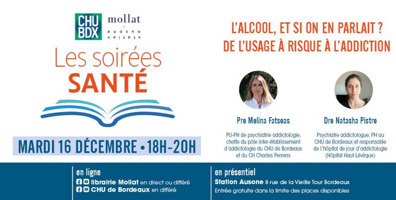 Soirée santé Mollat l'alcool et si on en parlait de l'usage à risque à l'addiction