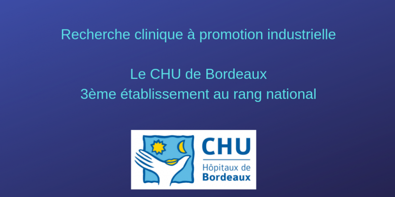 Recherche clinique � promotion industrielle #CNCR le @CHU de Bordeaux 3i�me �tablissement au rang national r�serv� au texte