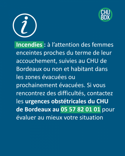 Messages - Femmes enceintes - Incendies - Gironde