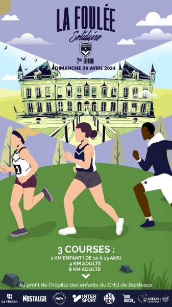 affiche pour la foulée solidaire des Girondins de Bordeaux affiche "foulée solidaire"