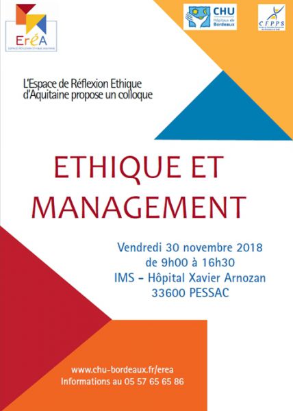 Affiche colloque éthique et management erena bordeaux