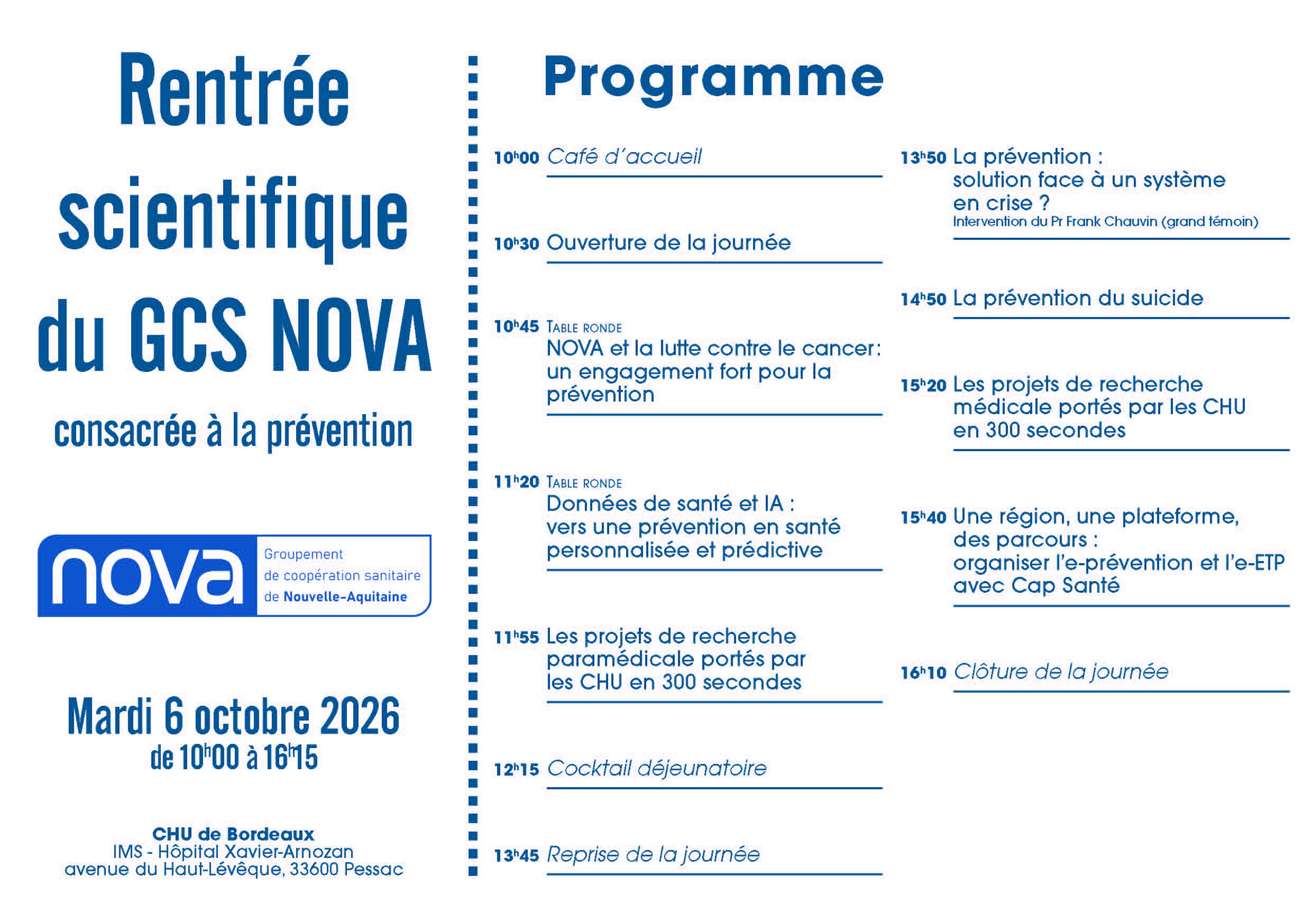 Programme GCS Nova - 2026
