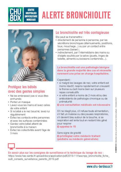 Épidémie de bronchiolite dans nos hôpitaux: la situation est