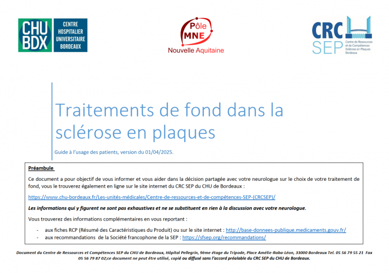 Traitements de fond de la SEP CRC SEP BORDEAUX 01-04-2025