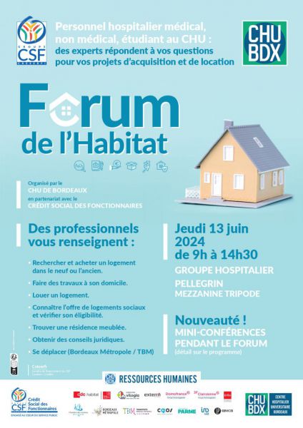Programme du forum de l'habitat du CHU de Bordeaux 2024 Programme du forum de l'habitat du CHU de Bordeaux 2024