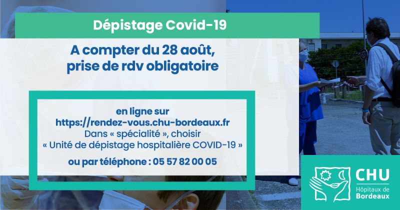 depistage coronavirus sur RDV CHU de Bordeaux depistage coronavirus sur RDV CHU de Bordeaux