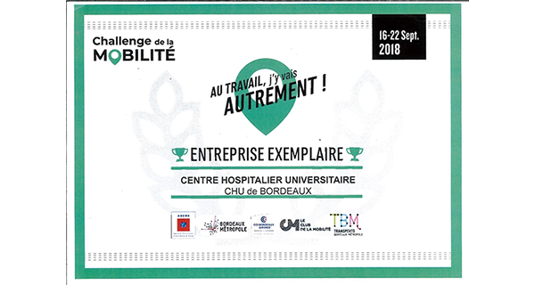 Diplôme CHU de Bordeaux Challenge mobilité 2018