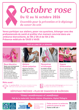 Affiche Octobre Rose CHU de Bordeaux 2026 Affiche Octobre Rose CHU de Bordeaux 2026