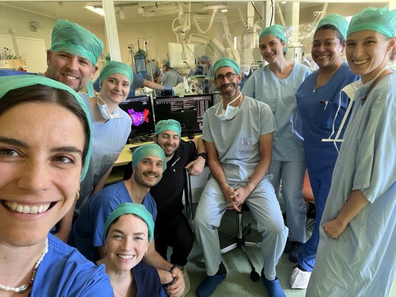 L'équipe du Dr Nicolas Derval, service de cardiologie-électrophysiologie et stimulation cardiaque de l'hôpital Haut-Lévêque L'équipe du Dr Nicolas Derval, service de cardiologie-électrophysiologie et stimulation cardiaque de l'hôpital Haut-Lévêque