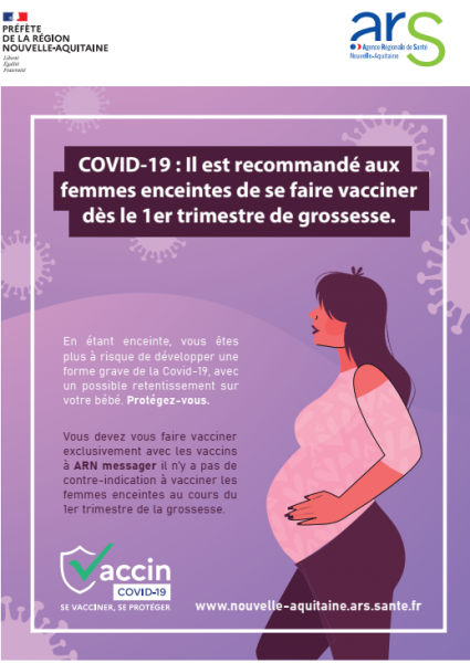 infos ars covid19 il est recommande aux femmes enceintes de se faire vacciner des le 1er trimestre de grossesse