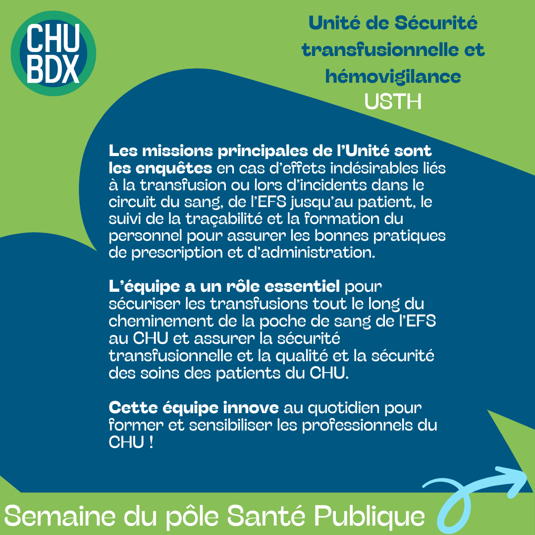 Unité de sécurité transfusionnelle et hémovigilance