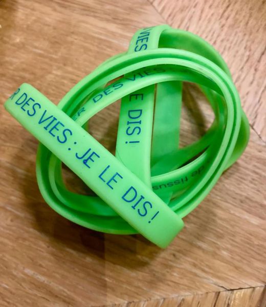 Bracelet des participantes du CHU de Bordeaux - Laponie trophy 2024 bracelets de sensibilisation